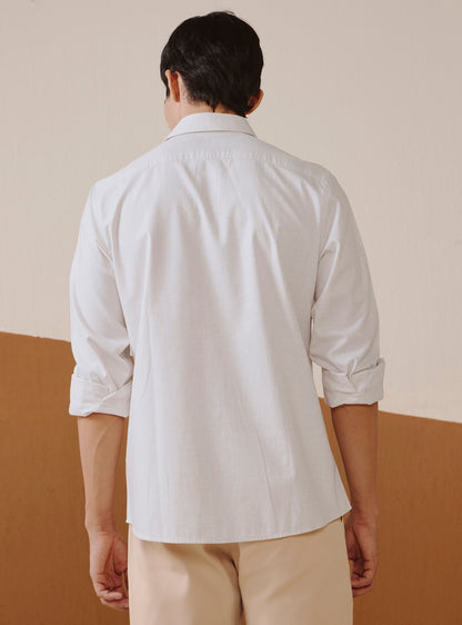Alto Off-White Cotton Lycra Melange Shirt