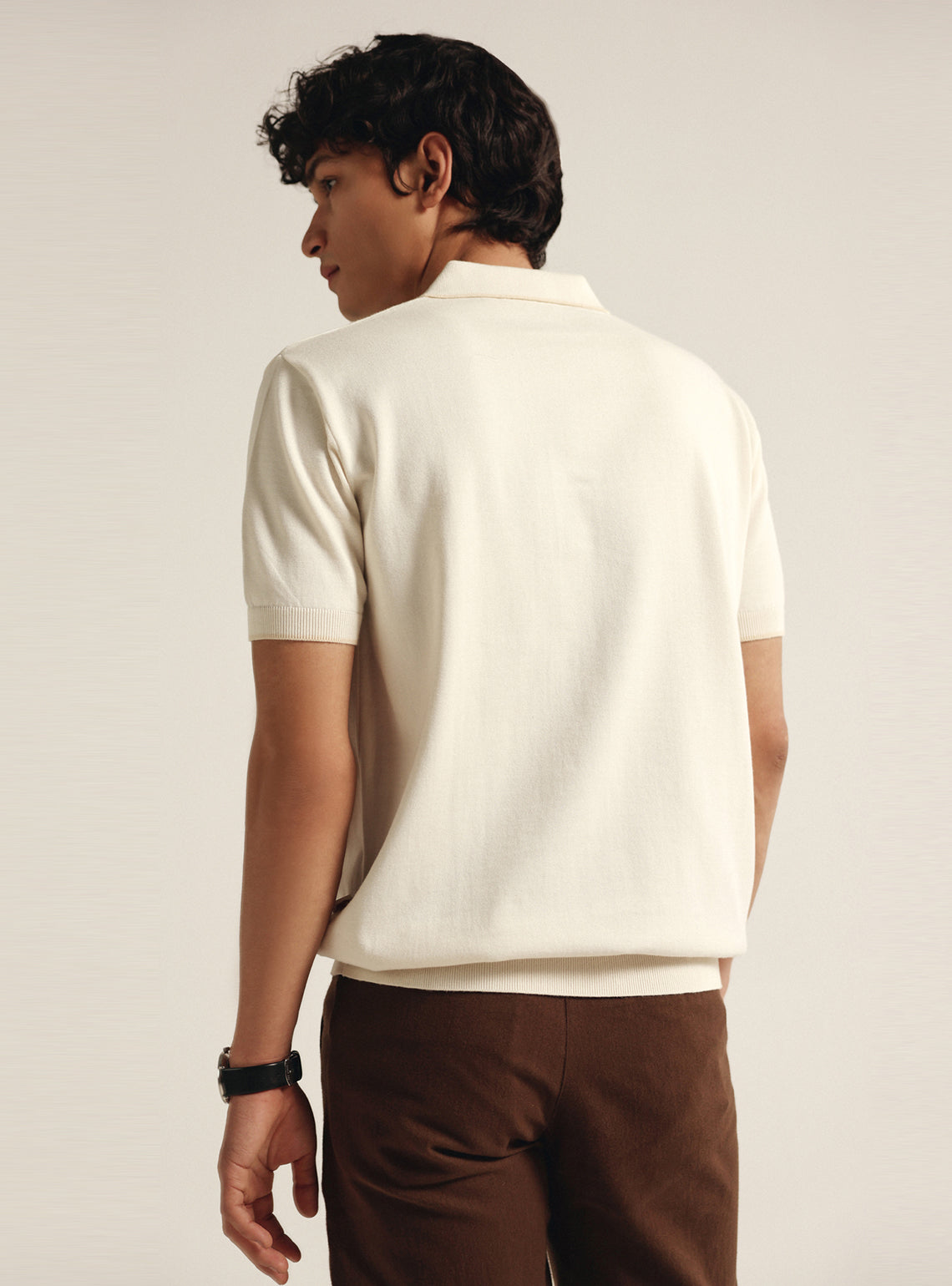 Shell White Cotton Badge Polo