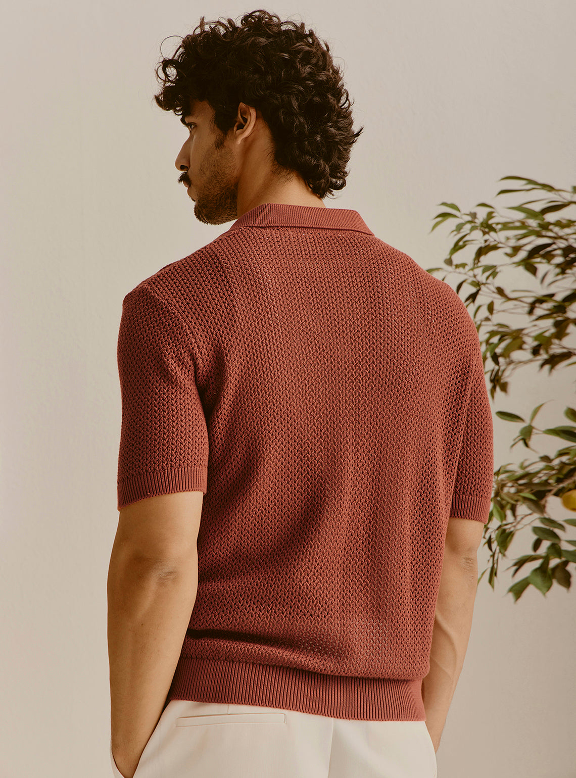 Sicily Rust Cotton Knit Shirt