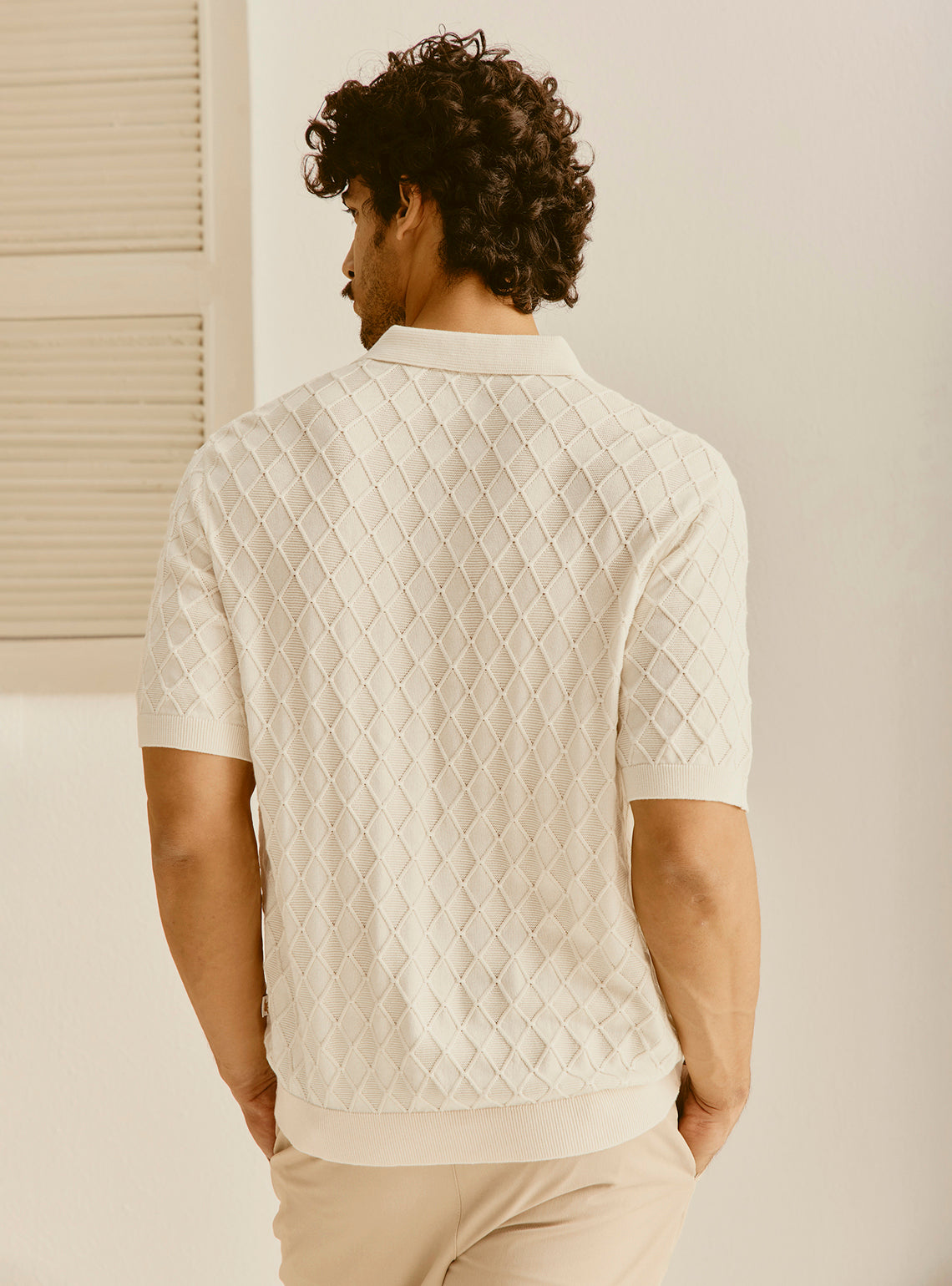Dubrovnik White Cotton Knit Polo