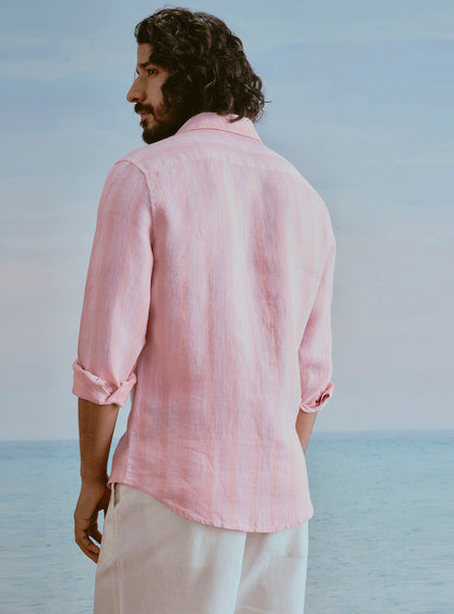 Blush Pink Linen Structure Shirt