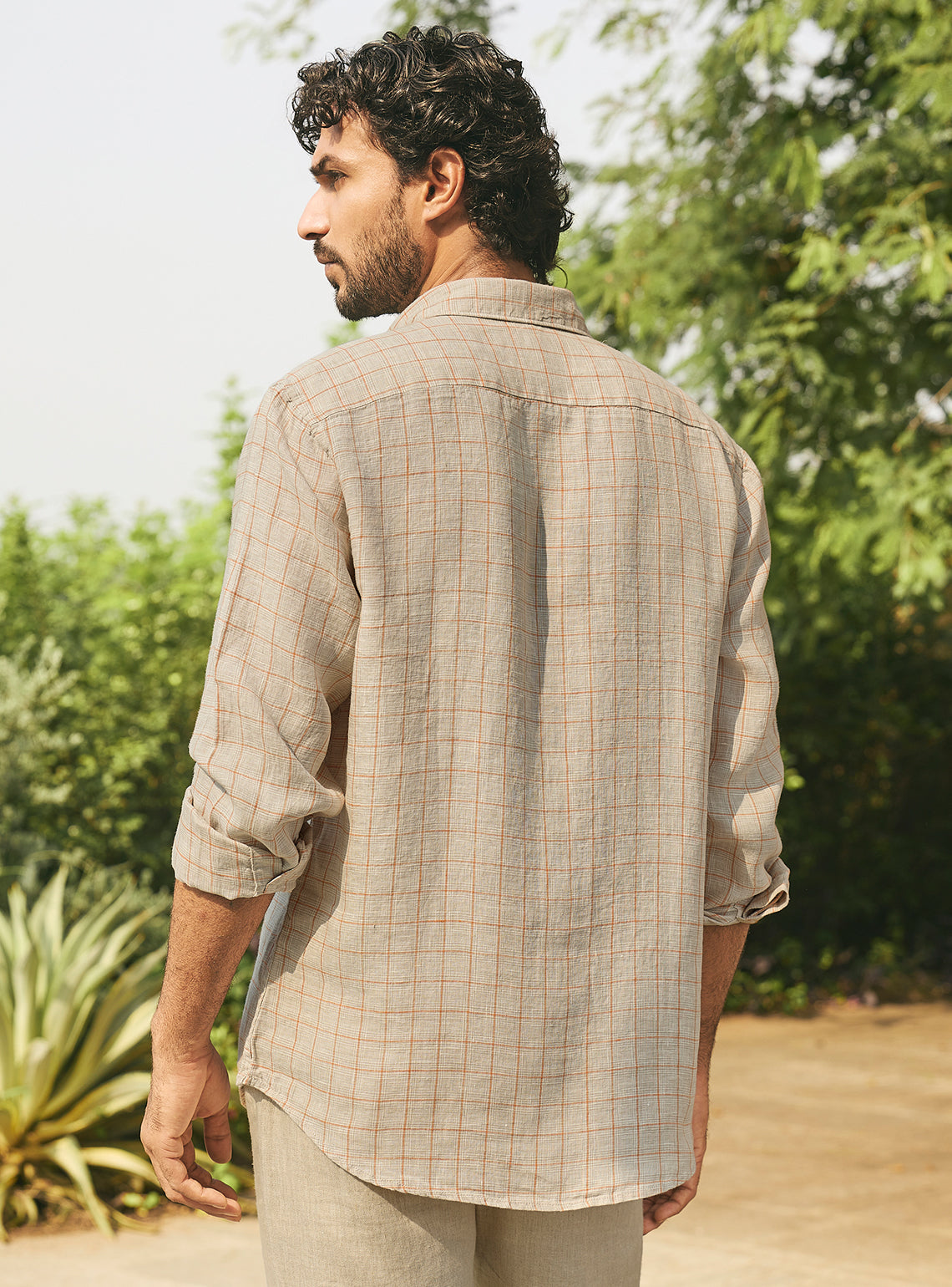 Lyca Grid European Linen Shirt