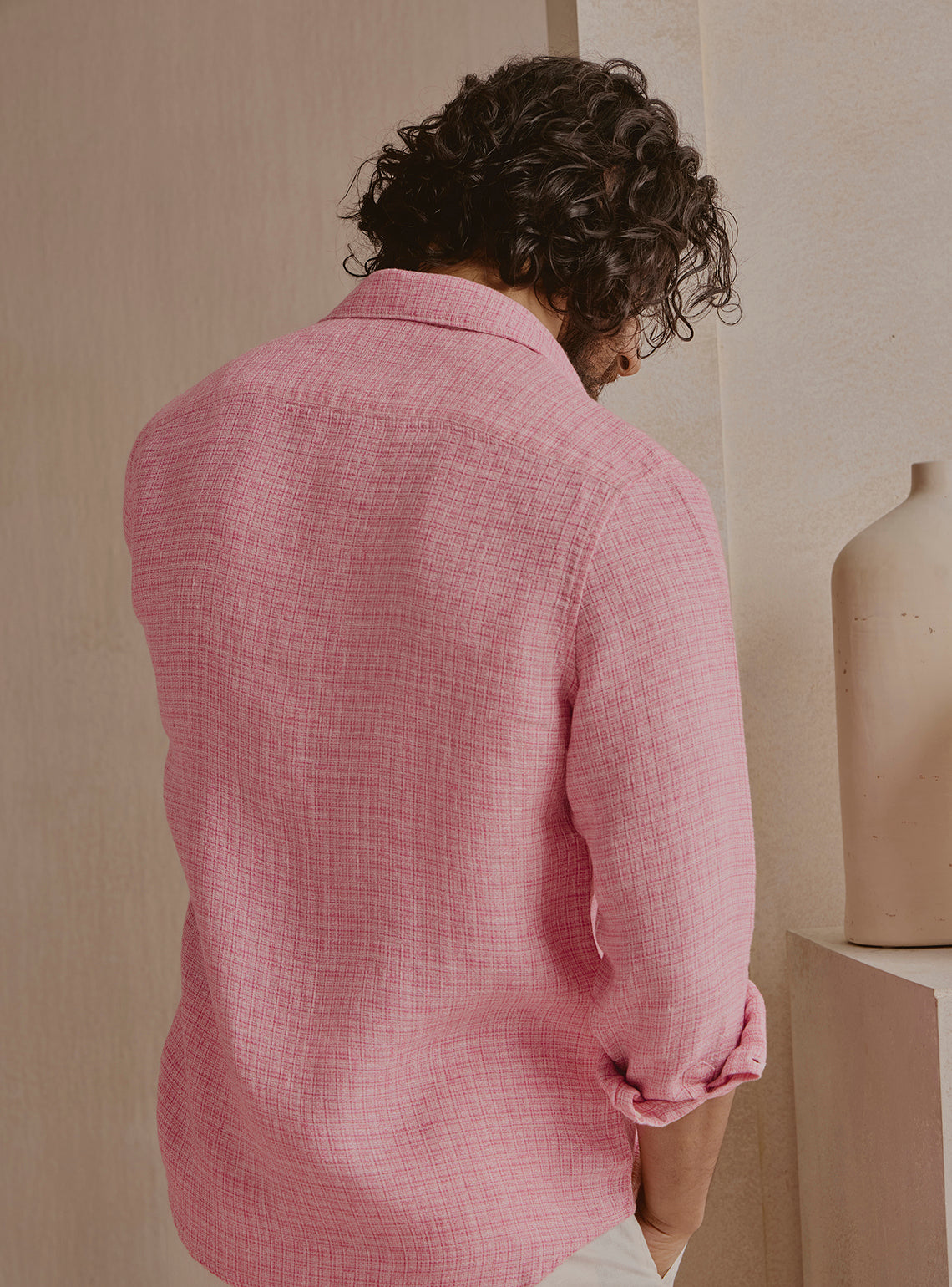 Blush Pink Linen Shirt