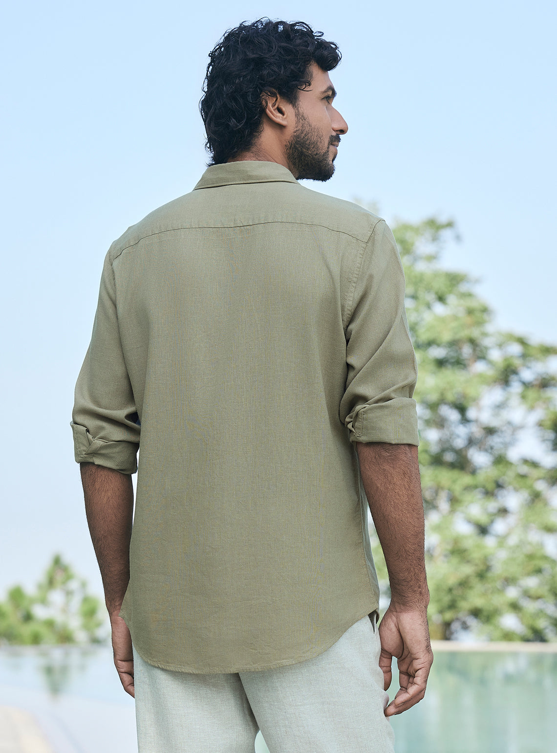 Zenith Olive Lyocell Linen Shirt