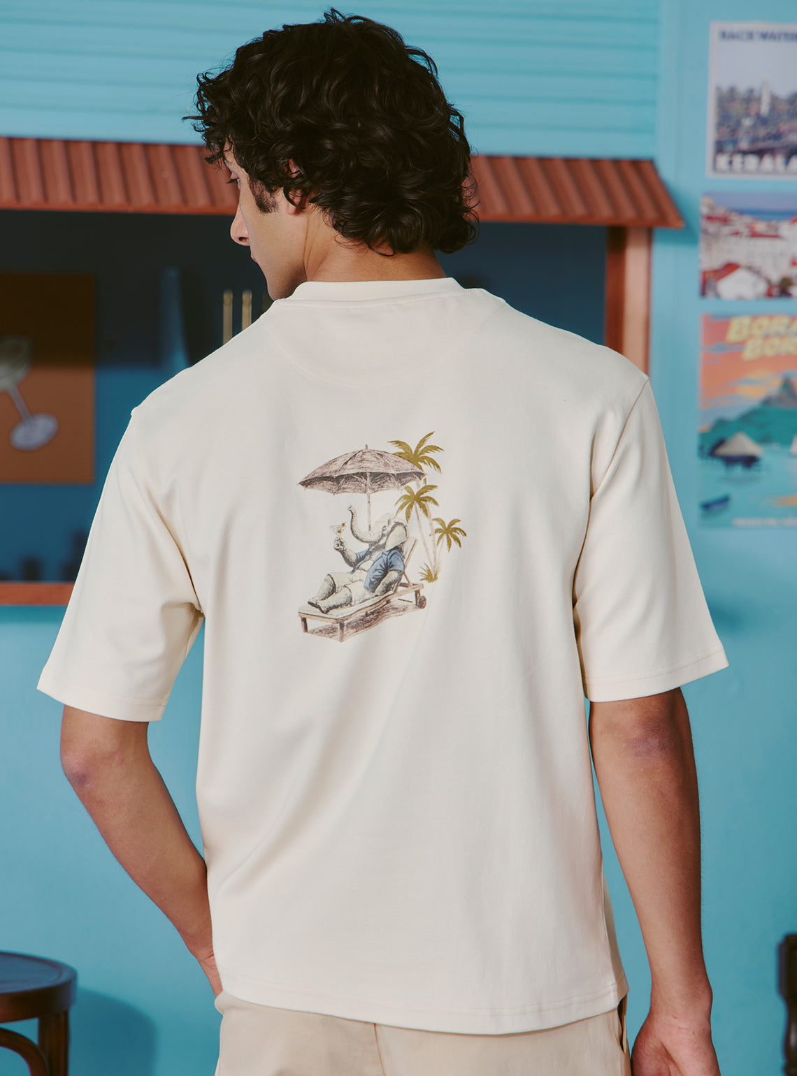 Mai Tai Off-White Cotton Print Crewneck