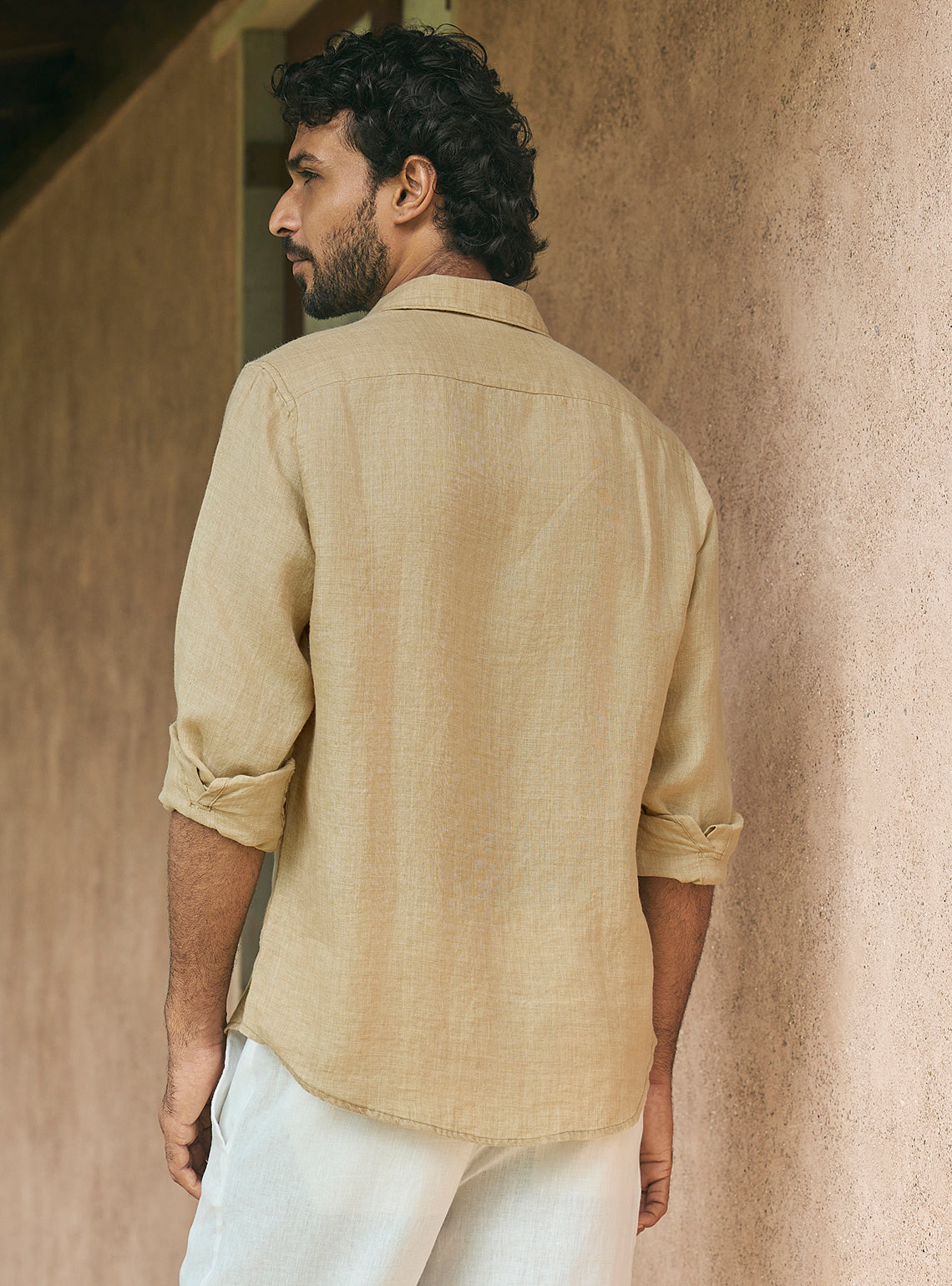 Muted Khaki European Linen Shirt