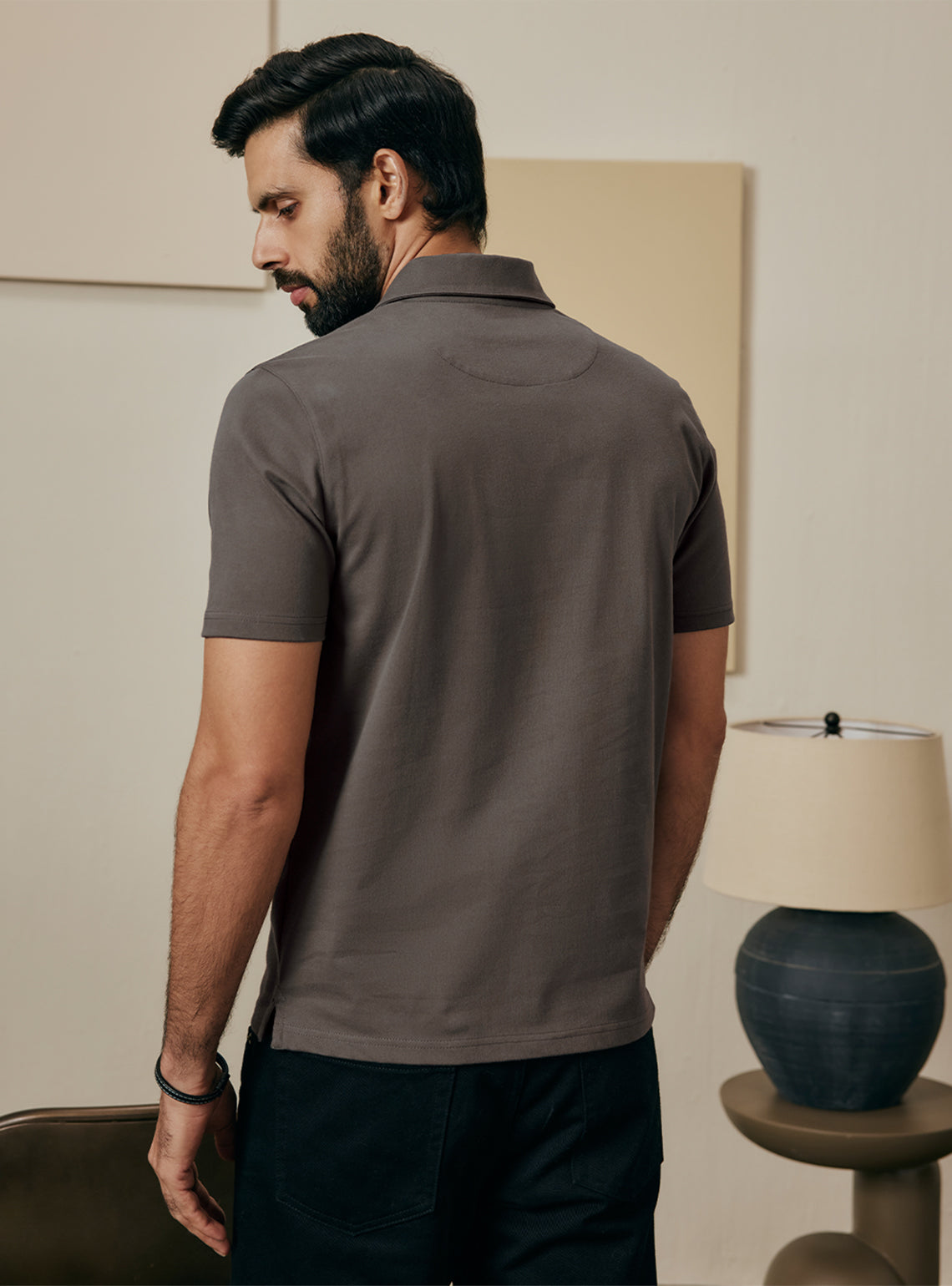 Woodland Olive Cotton Stretch Pique Polo