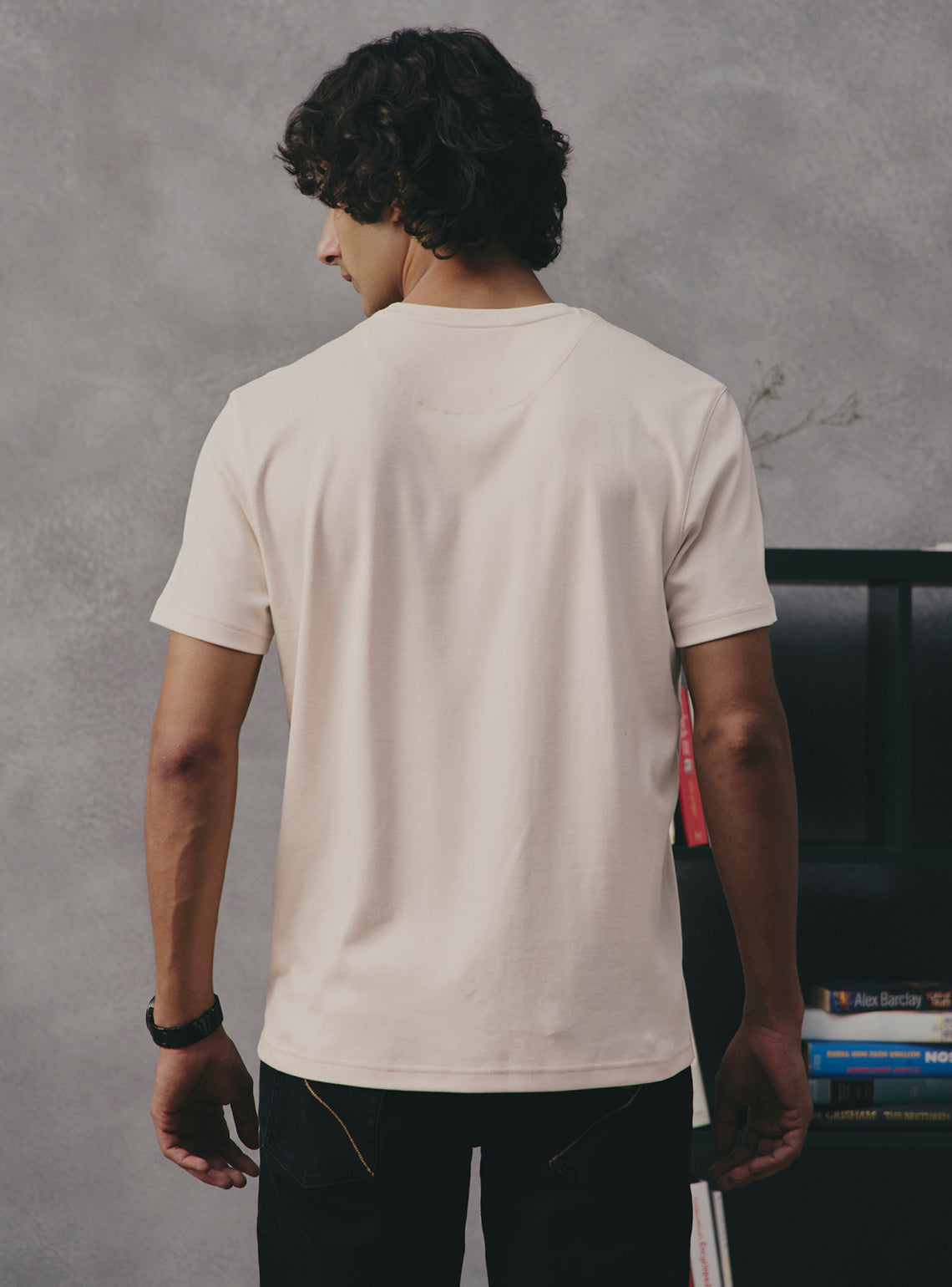 Almond Off White Supima Cotton Crewneck