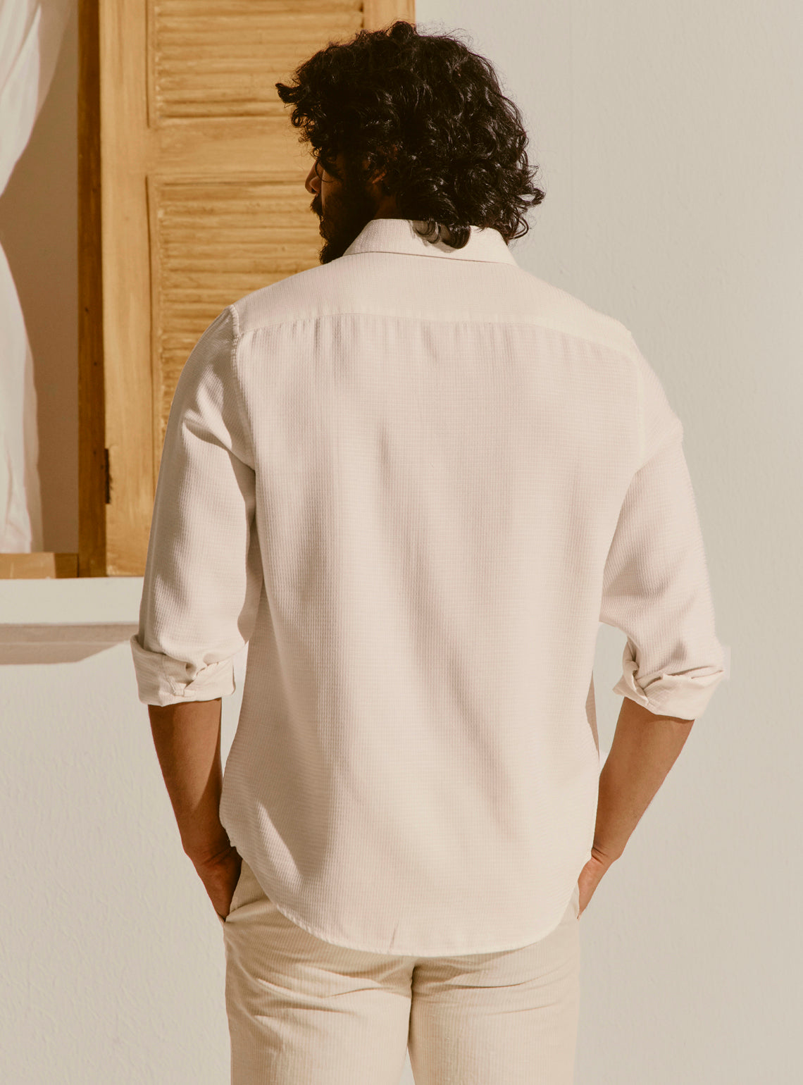Gozo Beige Cotton Blend Shirt
