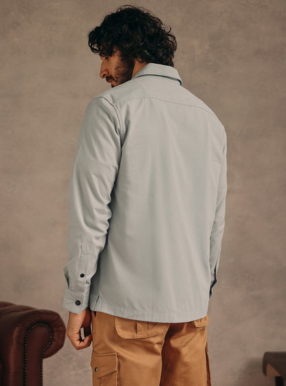 Glacial Blue Cotton Canvas Overshirt