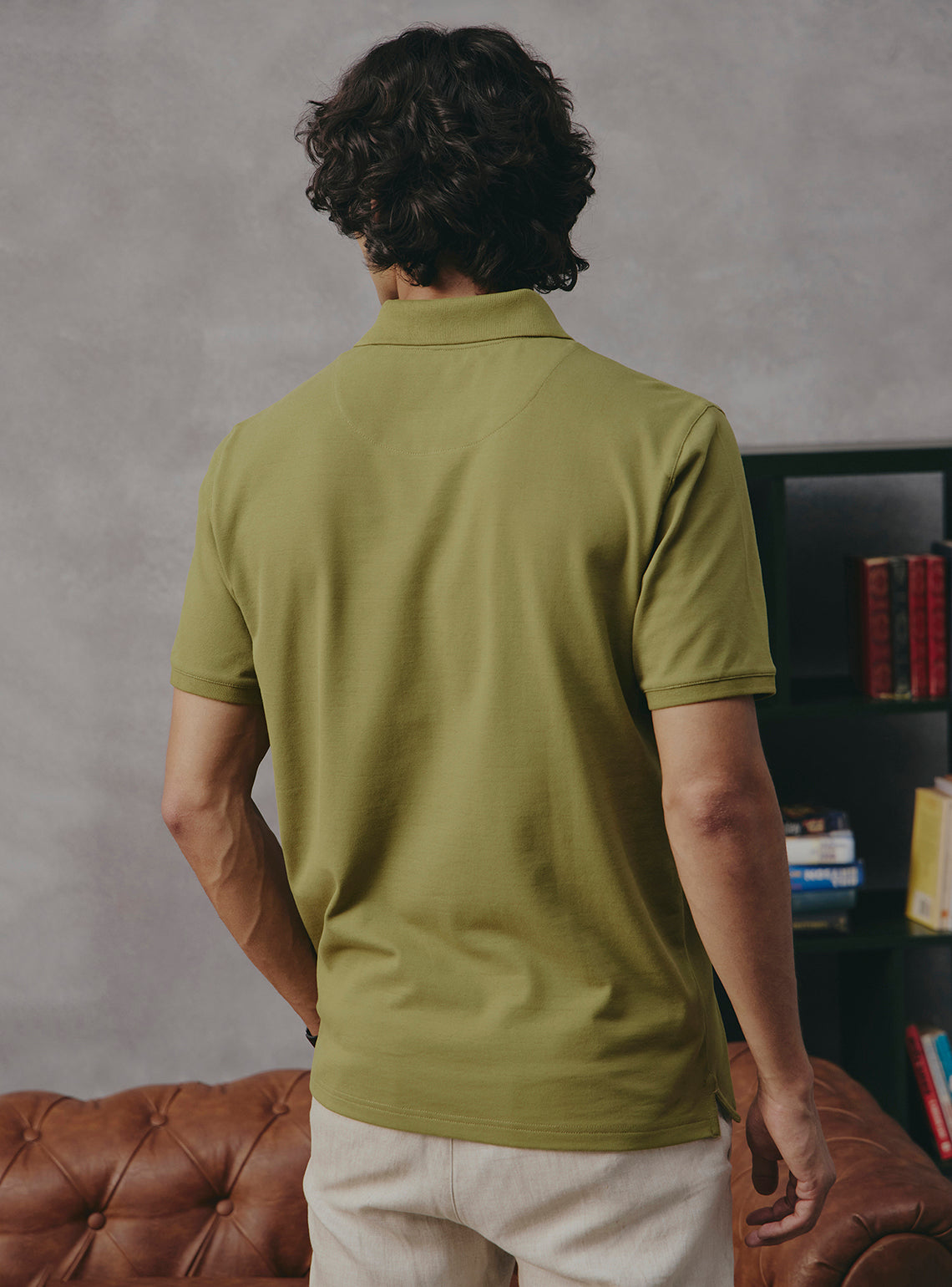 Pistachio Mint Cotton Stretch Polo