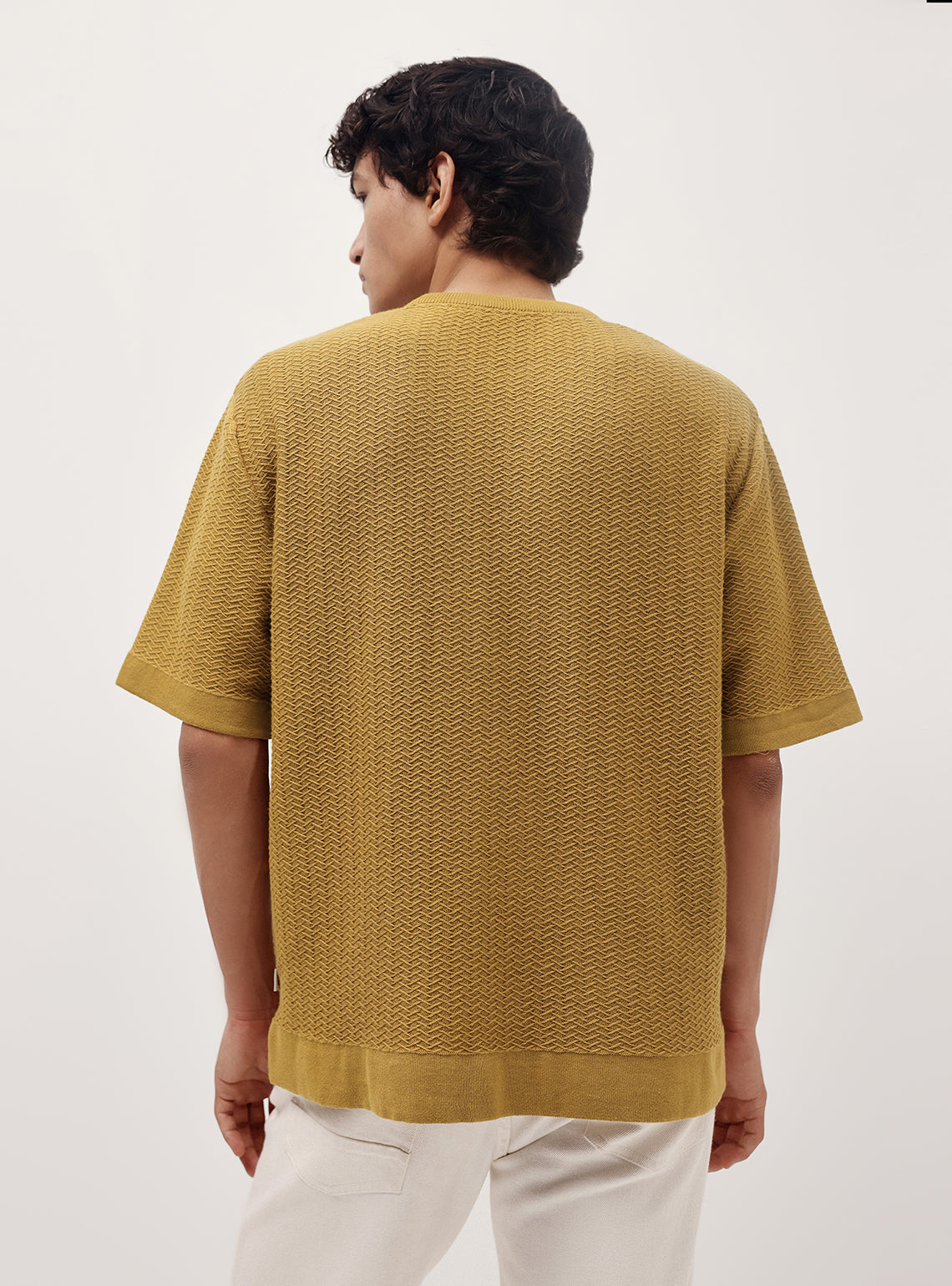 Wood Olive Cotton Jacquard Crew