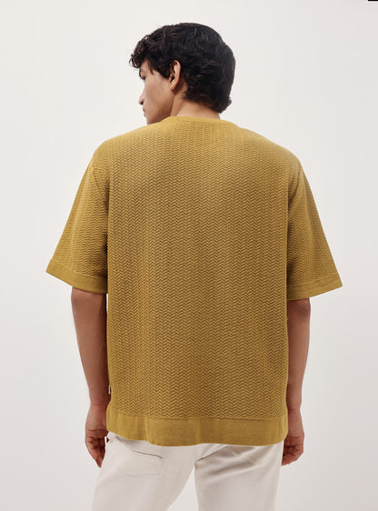 Wood Olive Cotton Jacquard Crew