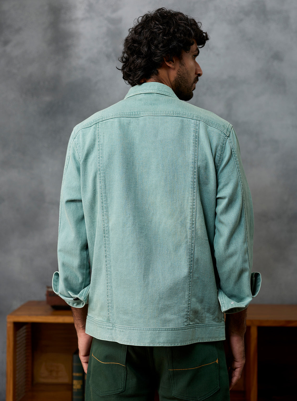 Club Green Cotton Blend Denim Jacket