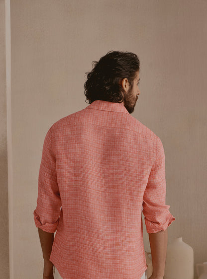 Ember Orange Linen Shirt