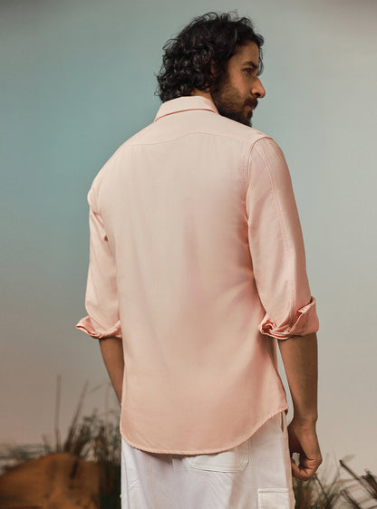 Dusk Pink Cotton Twill Shirt