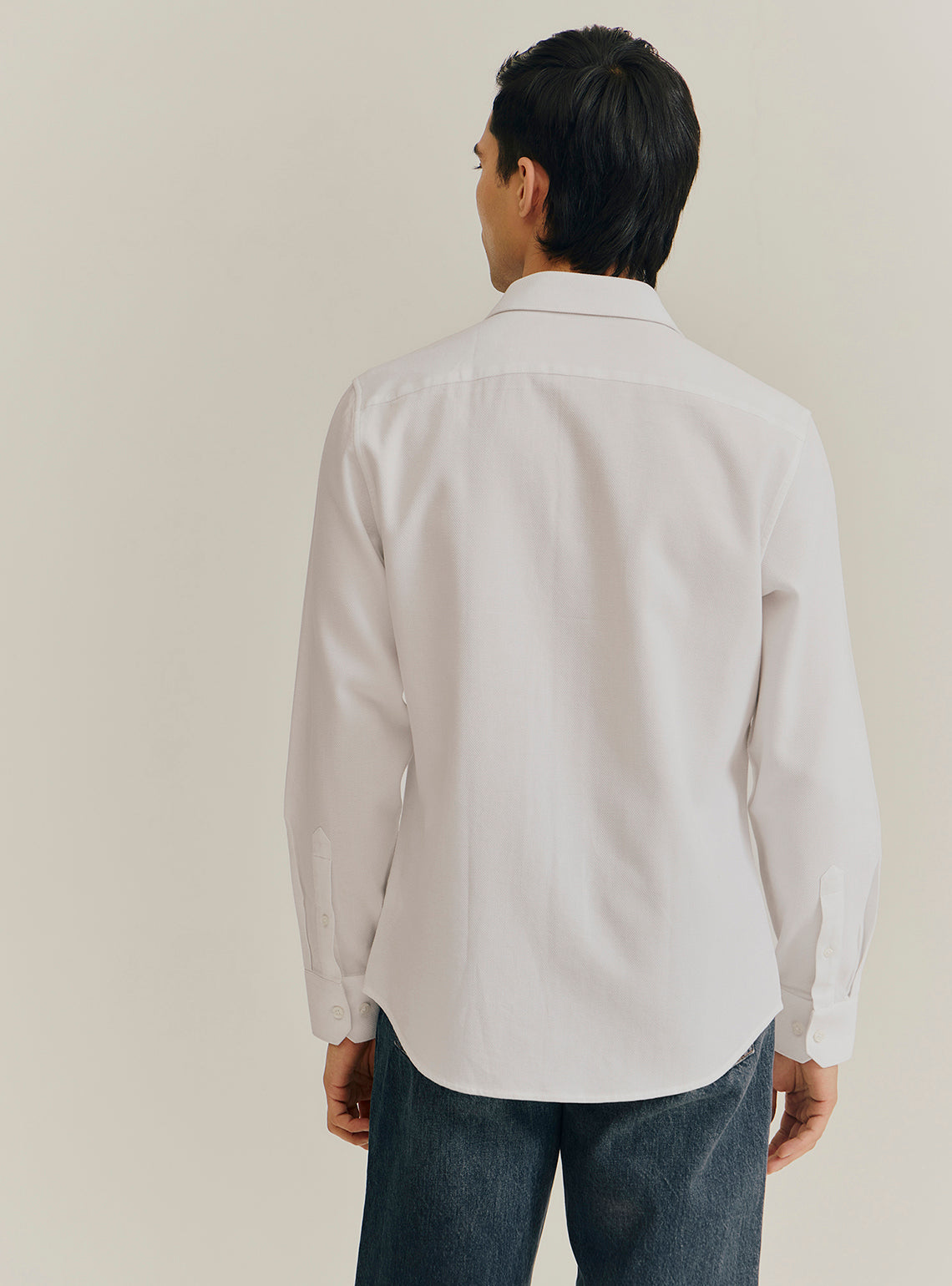 Salt White Cotton Dobby Shirt