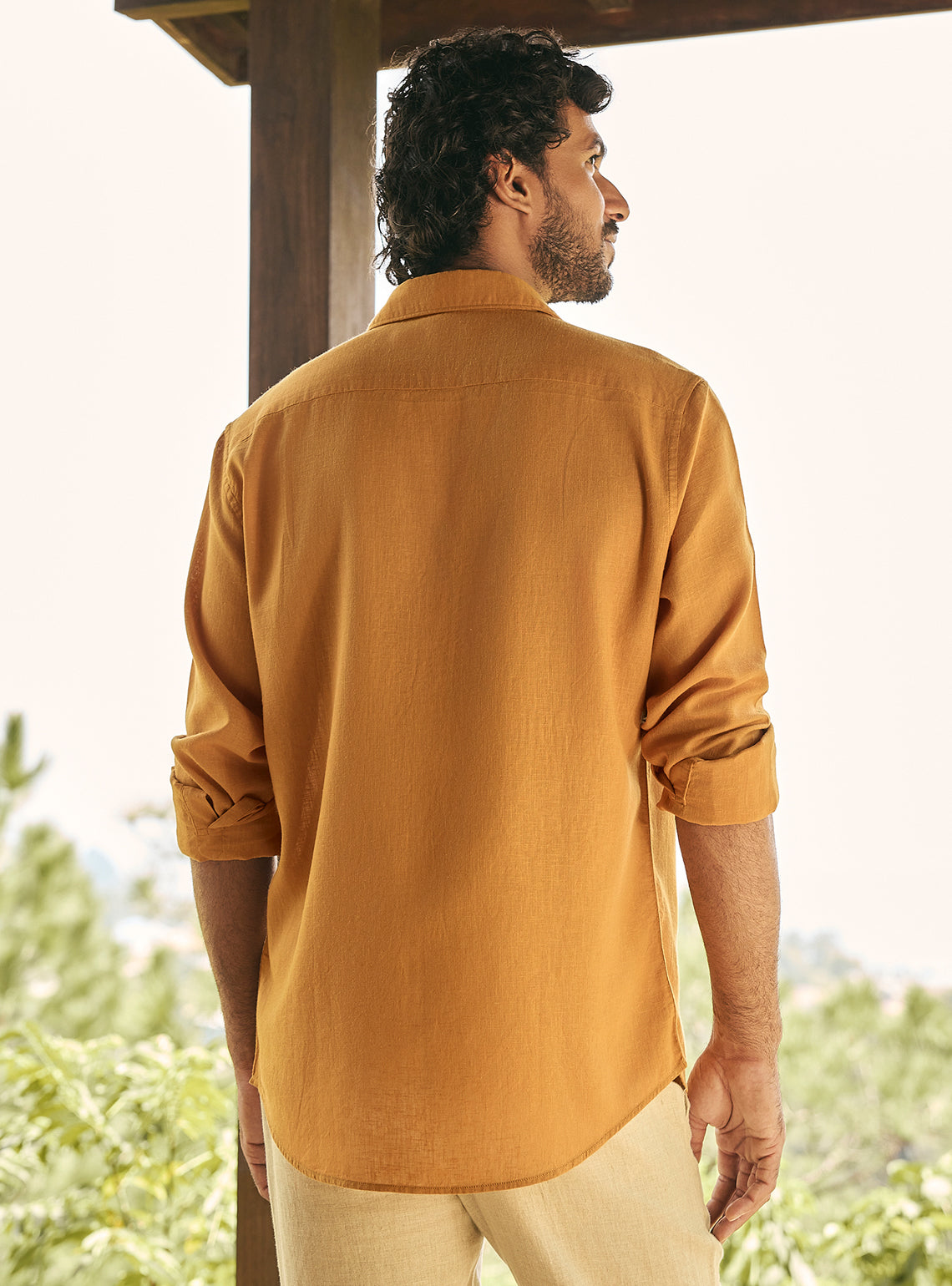 Alpenglow Gold Lyocell Linen Shirt