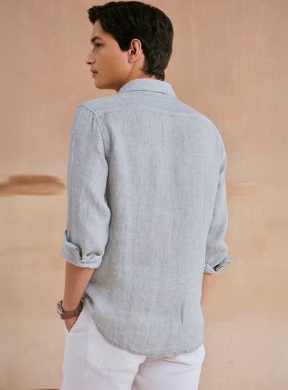 Stormviel Gold Check Linen Shirt