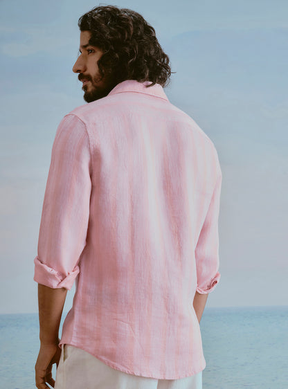 Blush Pink Linen Structure Shirt