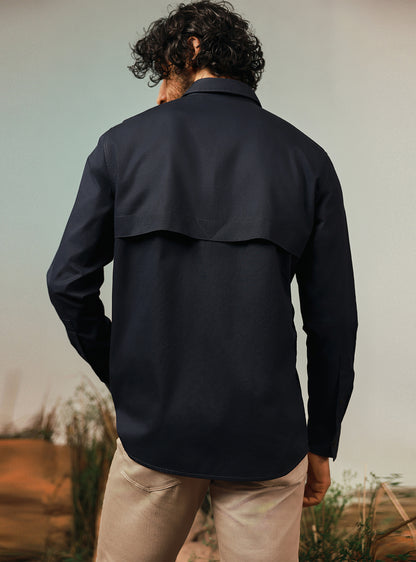 Regal Navy Cotton Twill Shirt