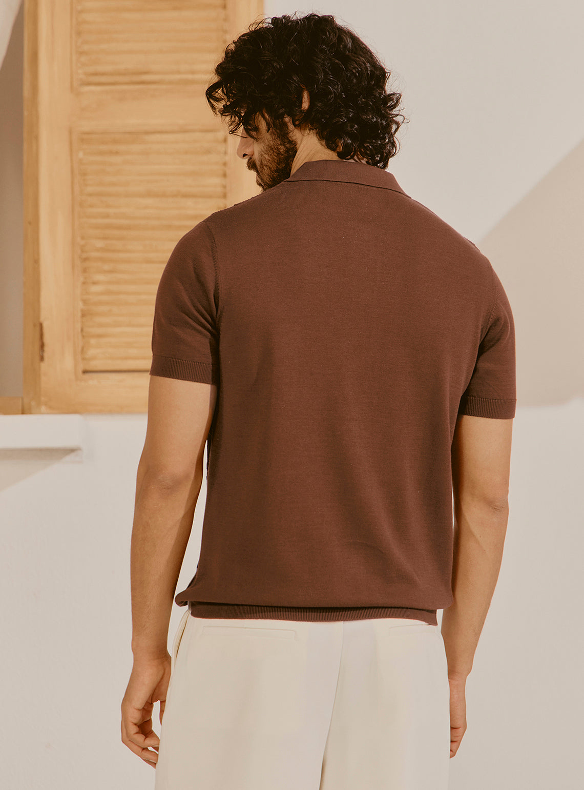 Nice Brown Cotton Knit Shirt