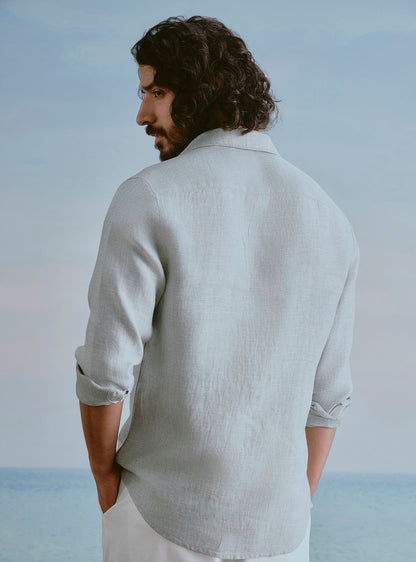 Tide Green Linen Dobby Shirt