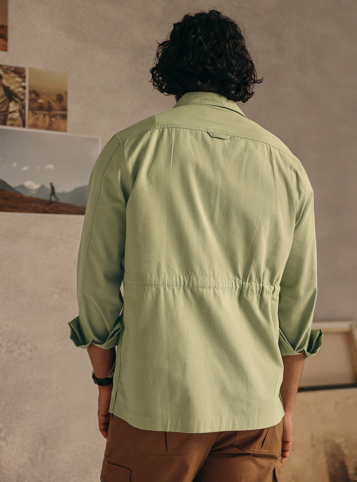 Tallow Green Cotton Canvas Overshirt