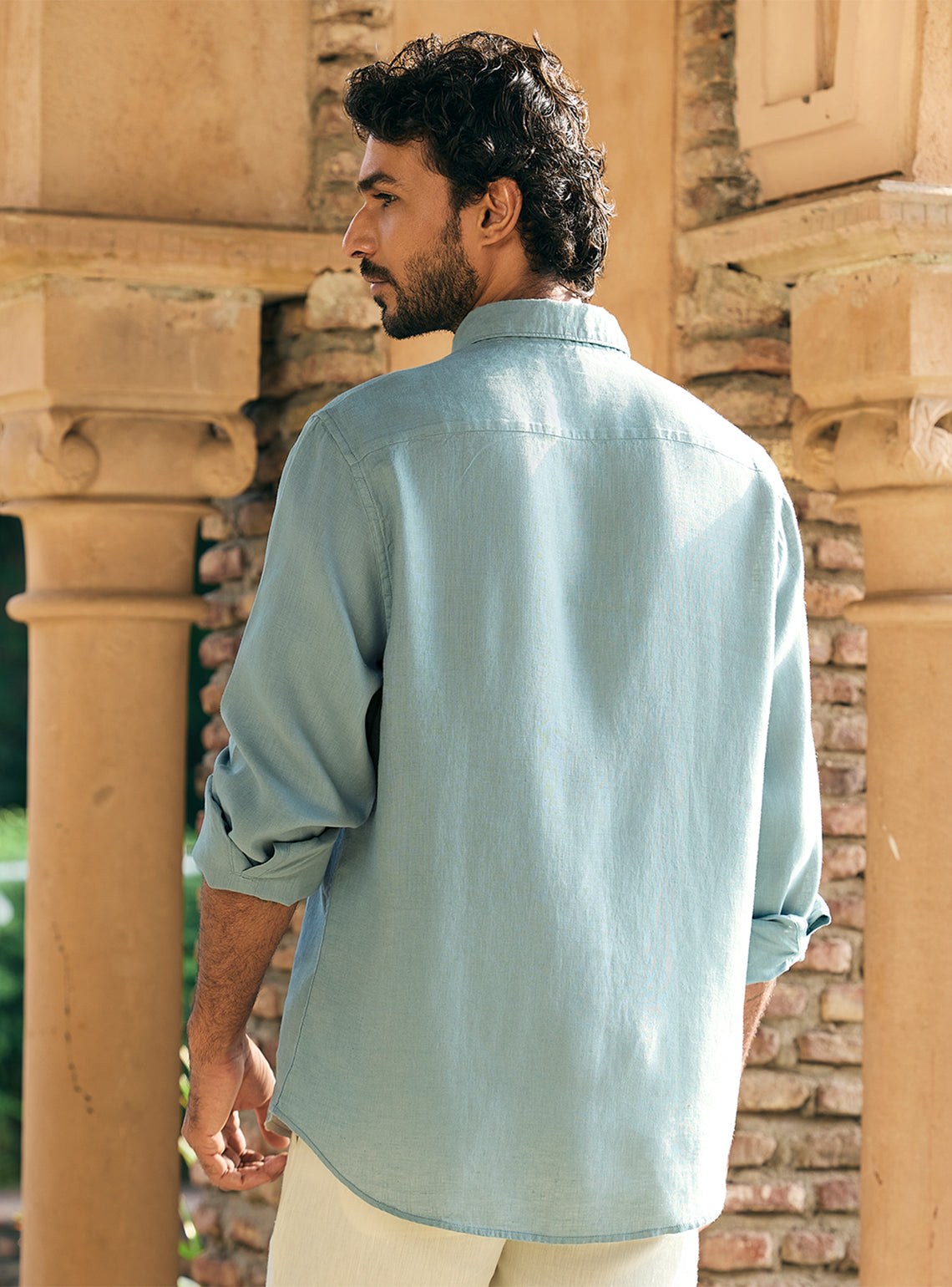 Delta Teal European Linen Shirt