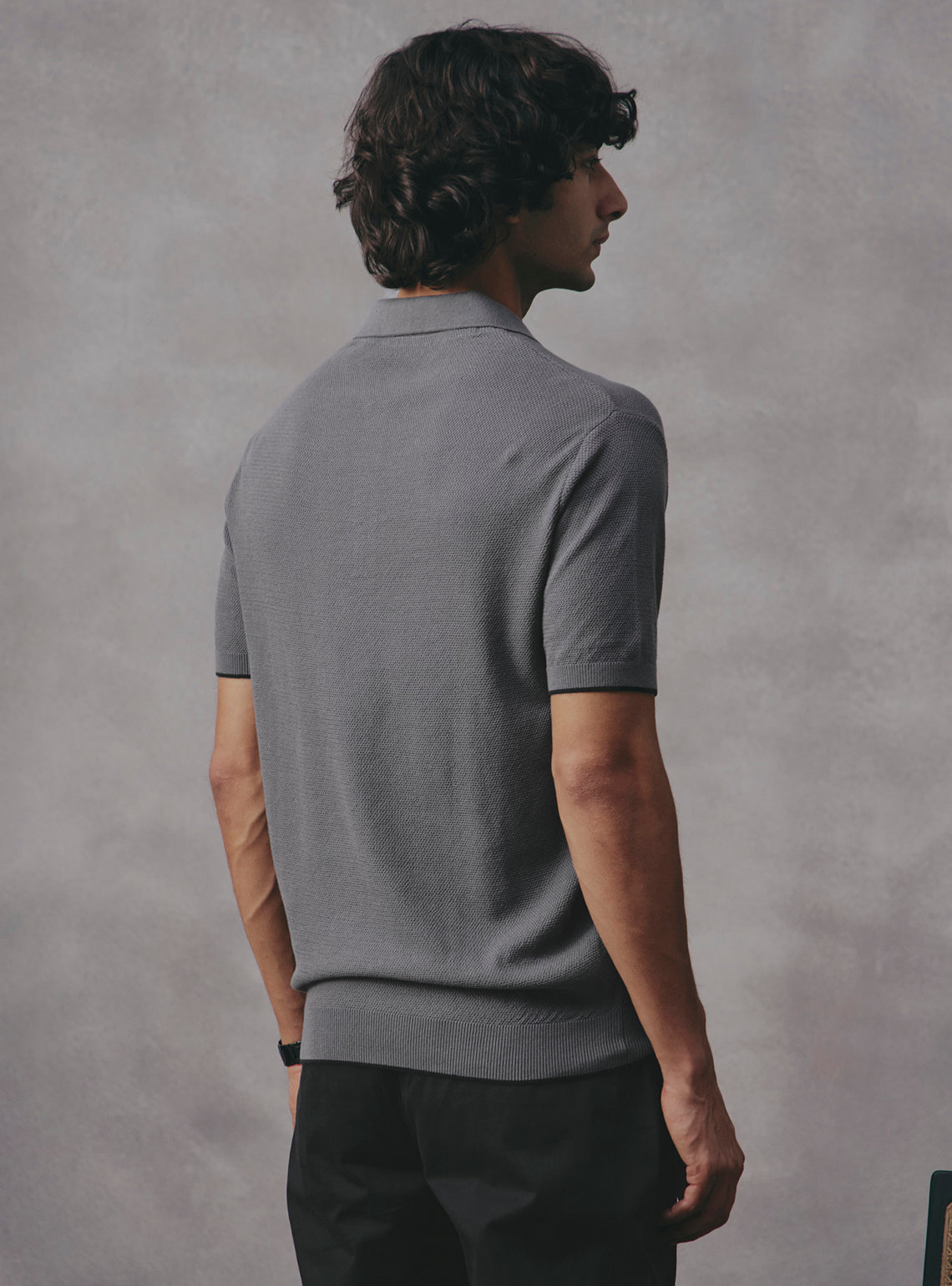 Stone Grey Cotton Polo