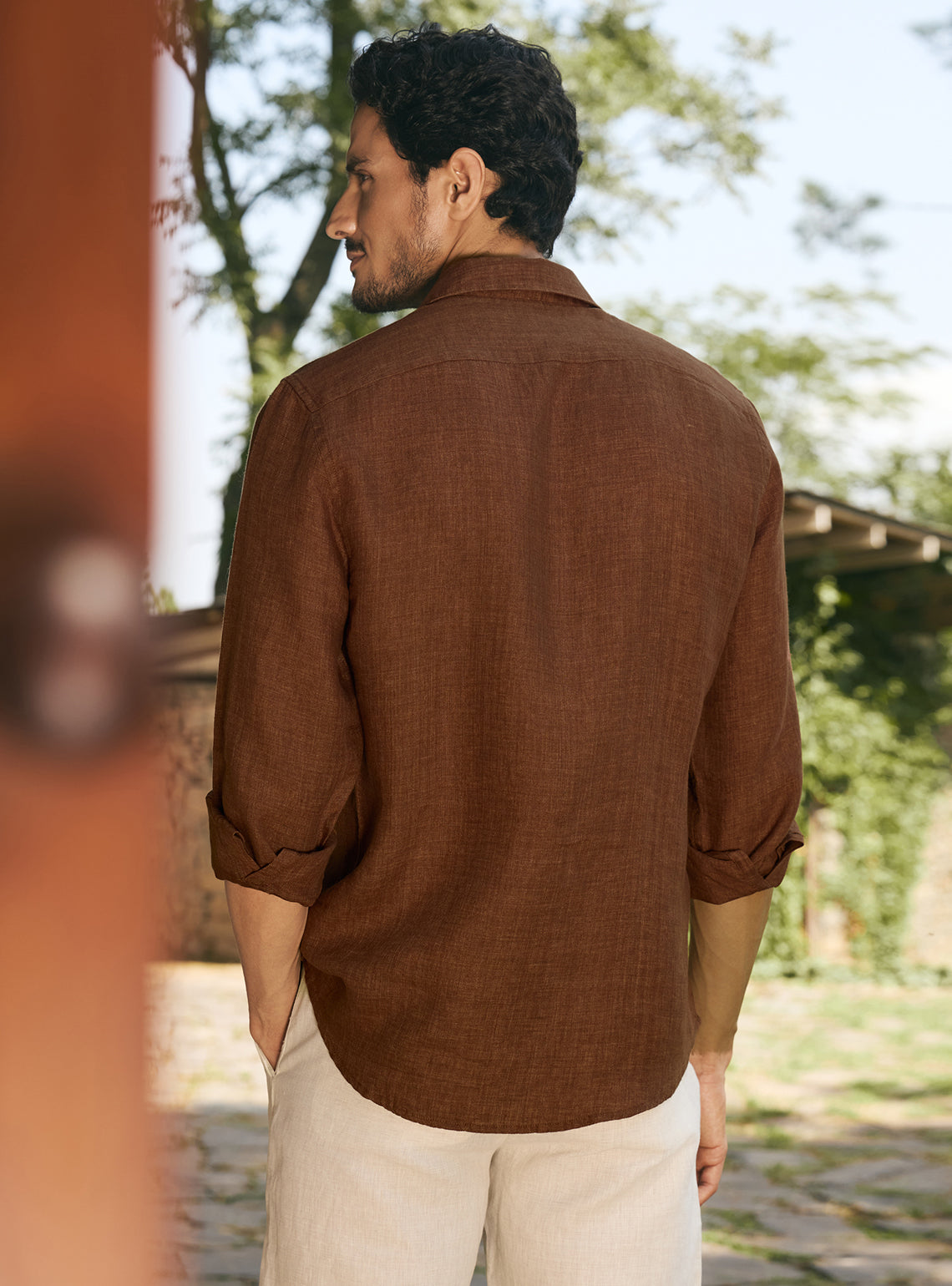 Earthy Brown Linen Shirt