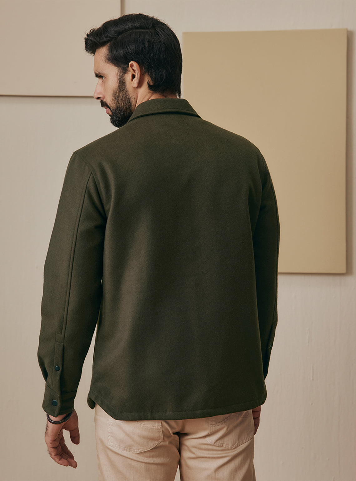 Winter Olive Poly Rich Suede Jacket