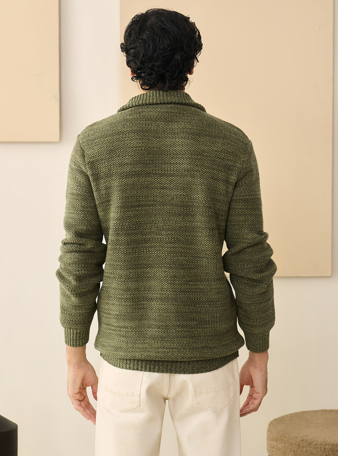 Forest Olive Cotton Melange Jacket