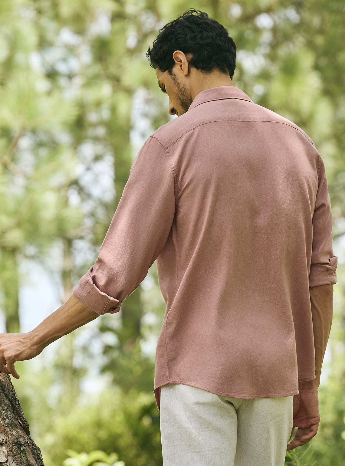 Chestnut Brown Lyocell Linen Shirt