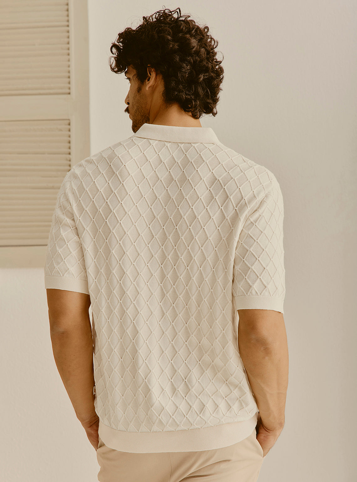 Dubrovnik White Cotton Knit Polo