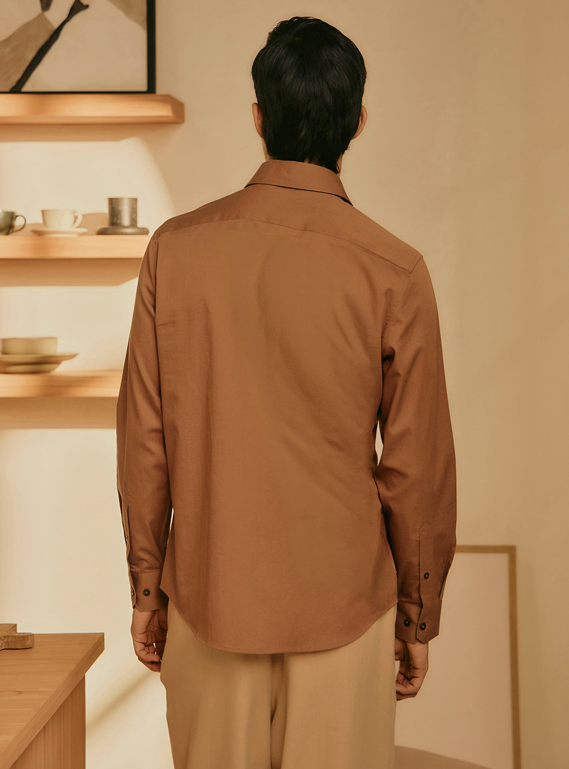 Cocoa Brown Cotton Twill Shirt