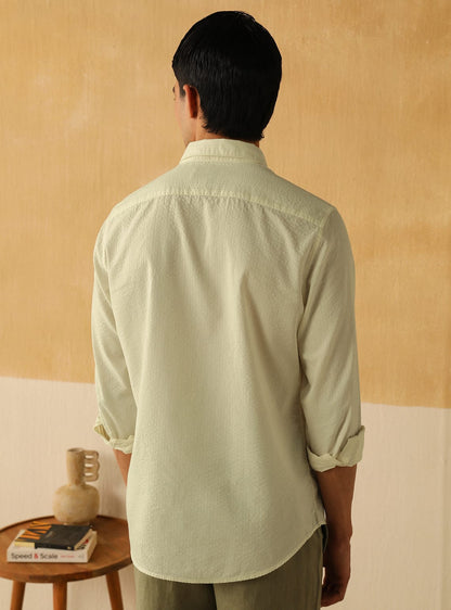 Tallow White Seersucker Shirt