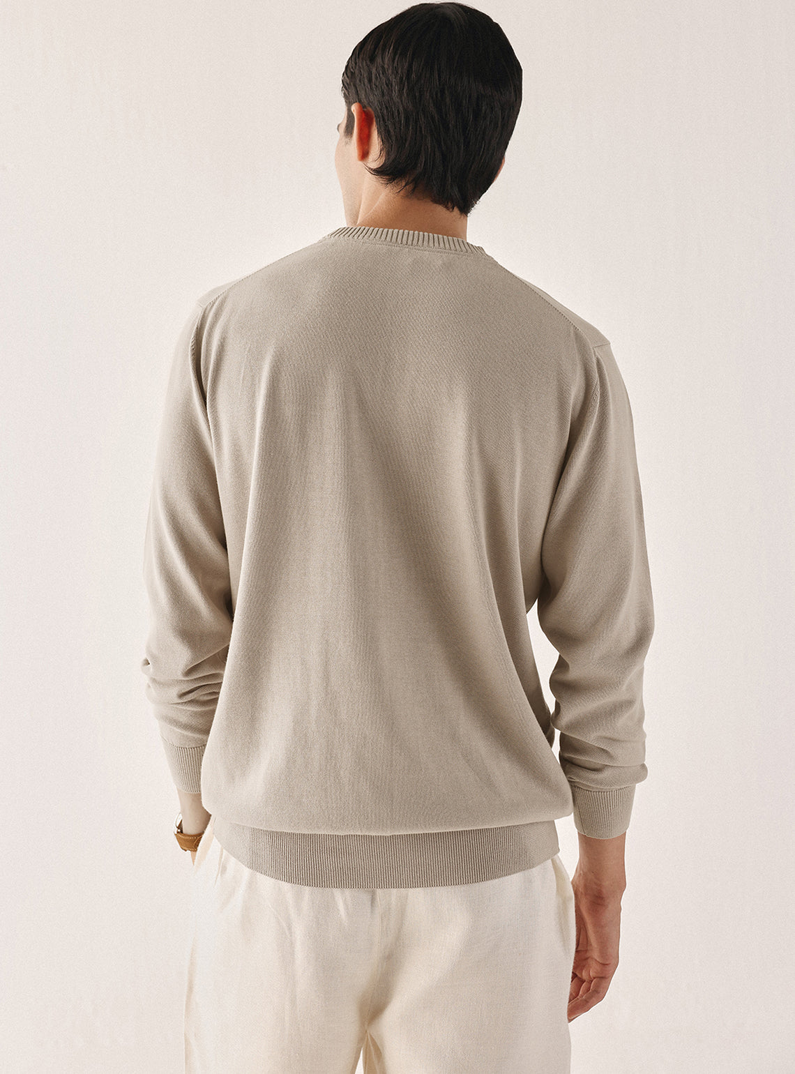 Light Khaki Cotton Pullover