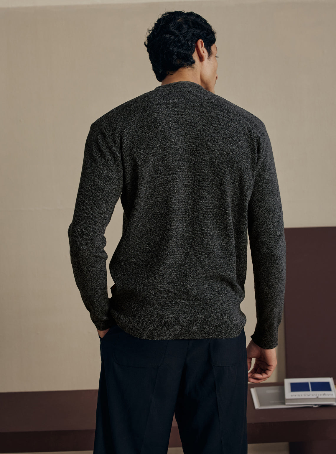 Onyx Black Cotton Pullover