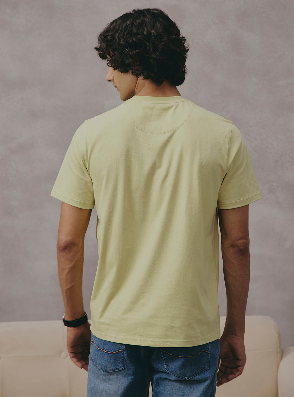 Honey Yellow Cotton Crewneck