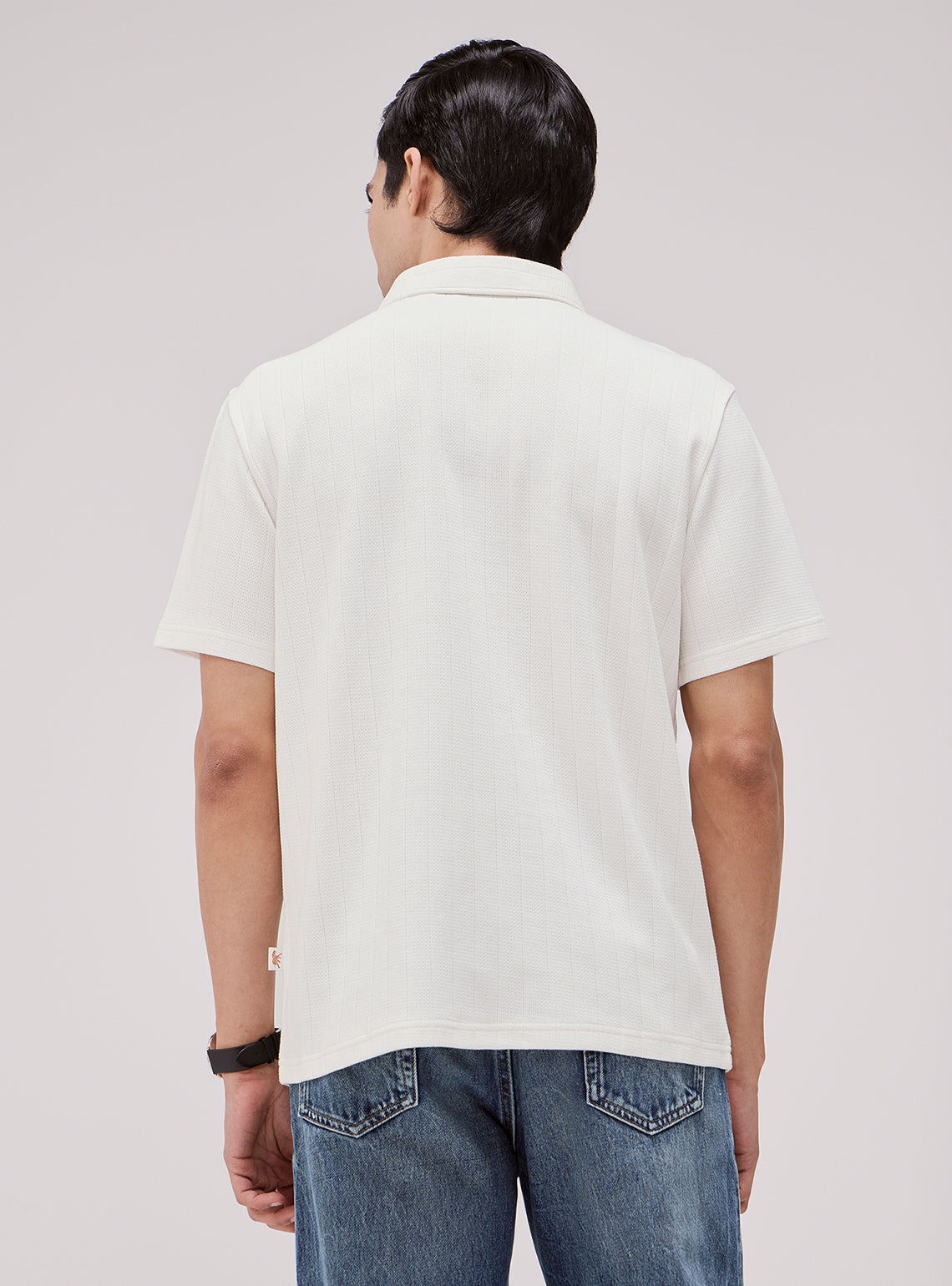 Porcelain White Cotton Polo