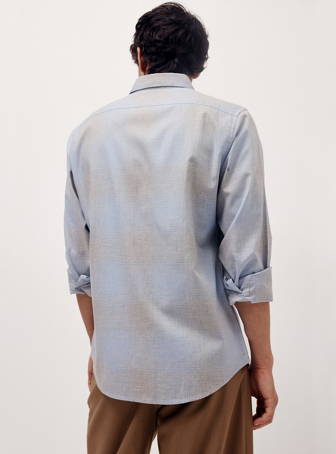 Blue Fade Cotton Melange Shirt
