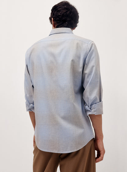 Blue Fade Cotton Melange Shirt