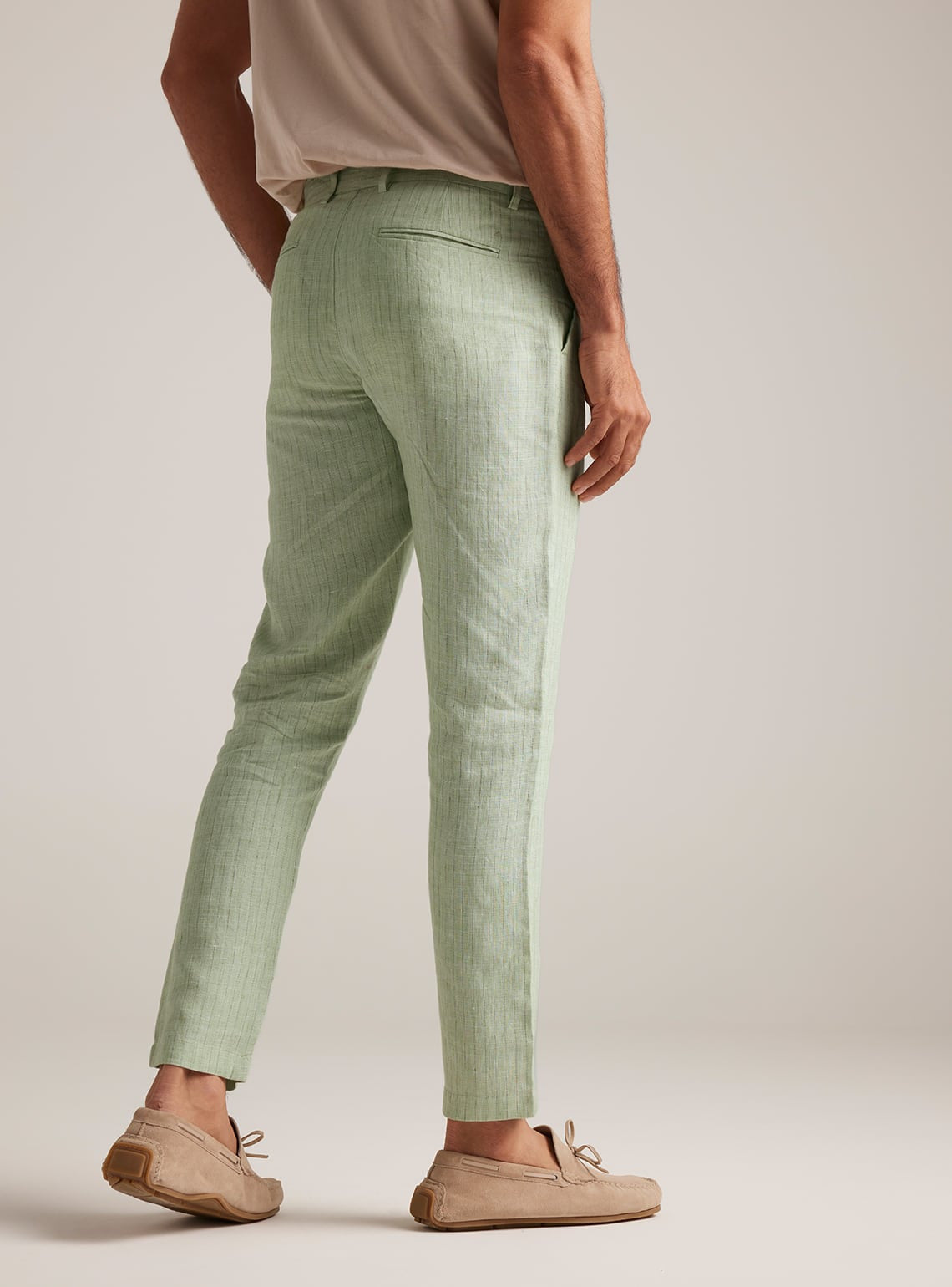 Celadon Stripe Linen Pants