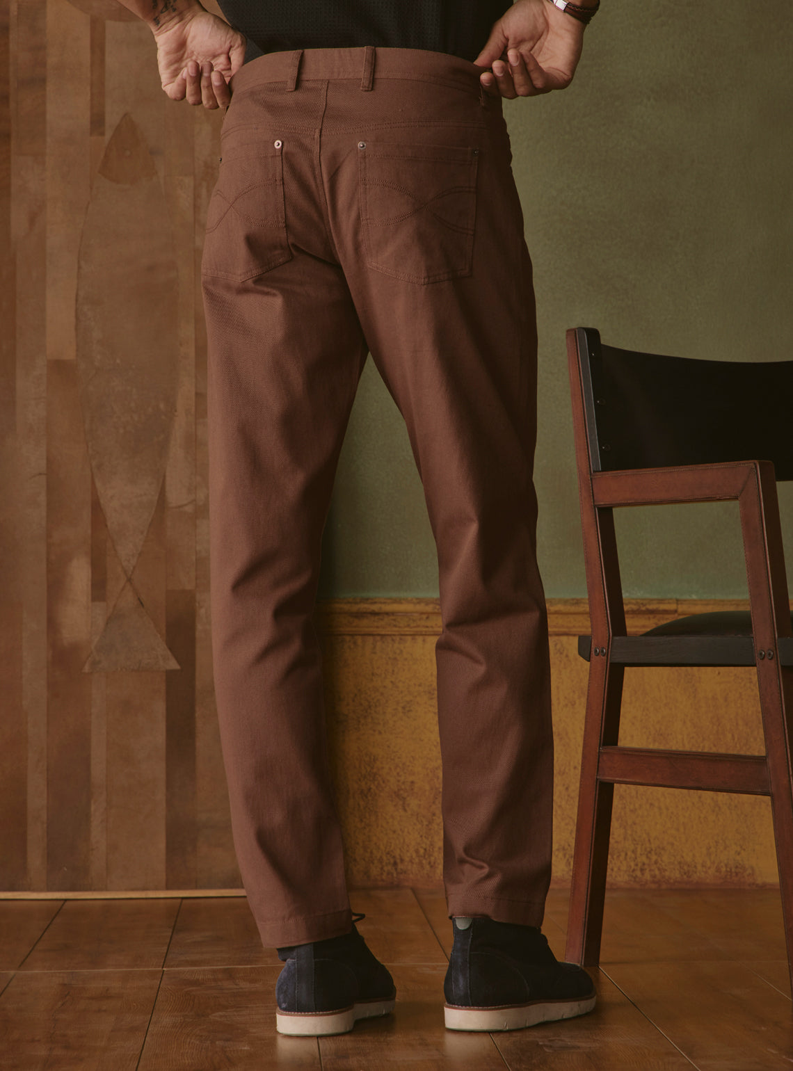 Earthy Brown Cotton Chino