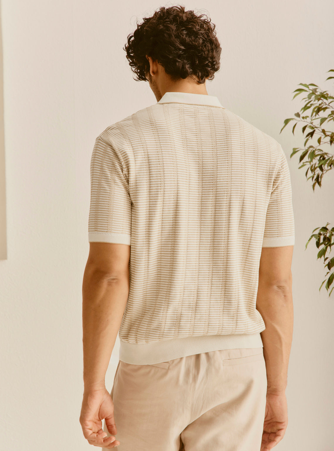 Mykonos Off-White Cotton Knit Polo