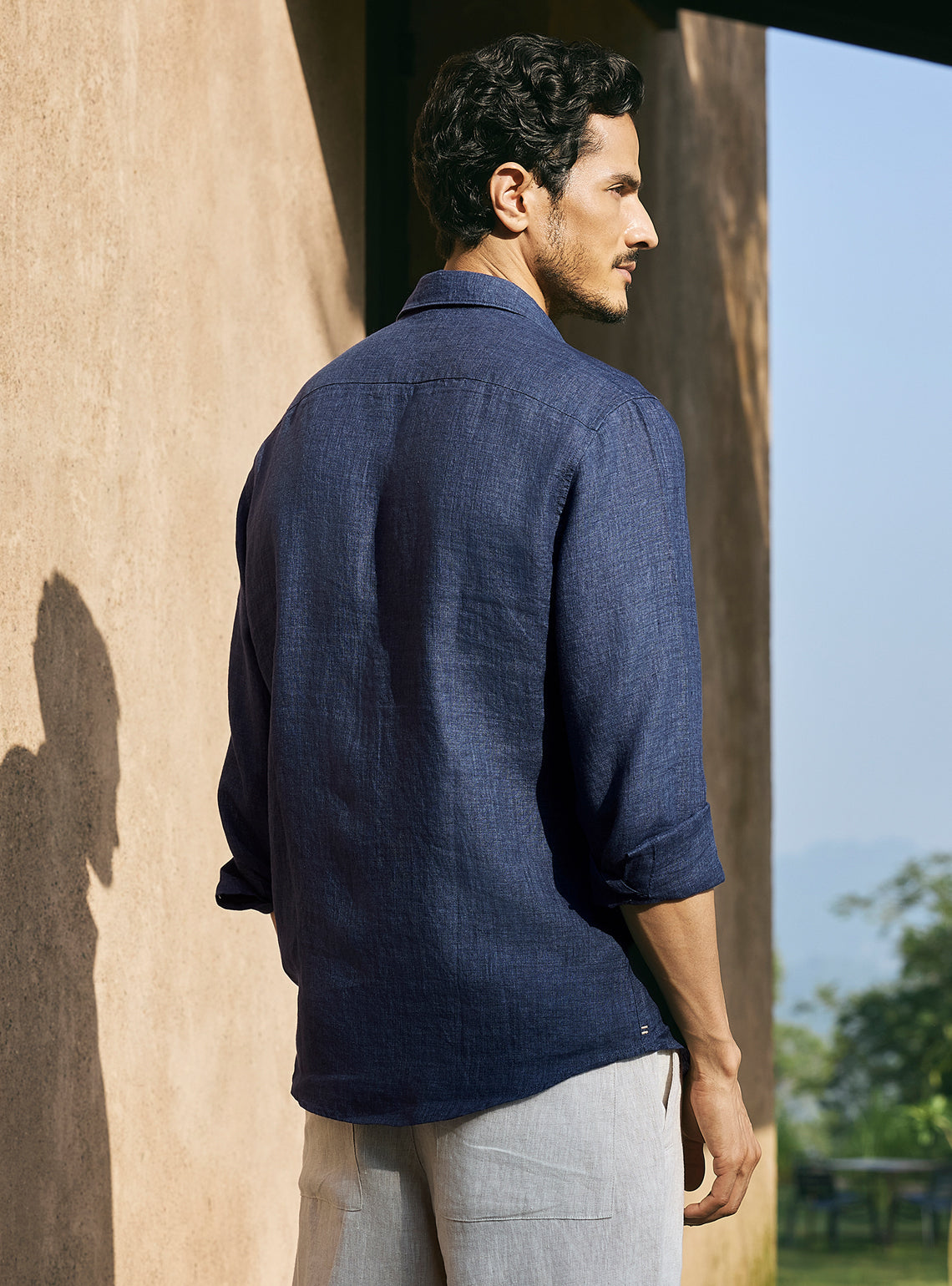 Heritage Navy European Linen Shirt