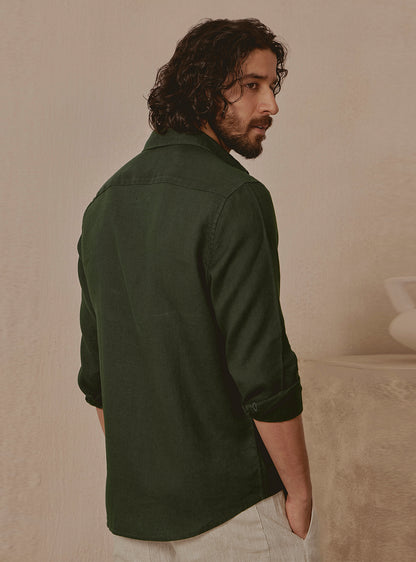 Kelp Olive Linen Shirt