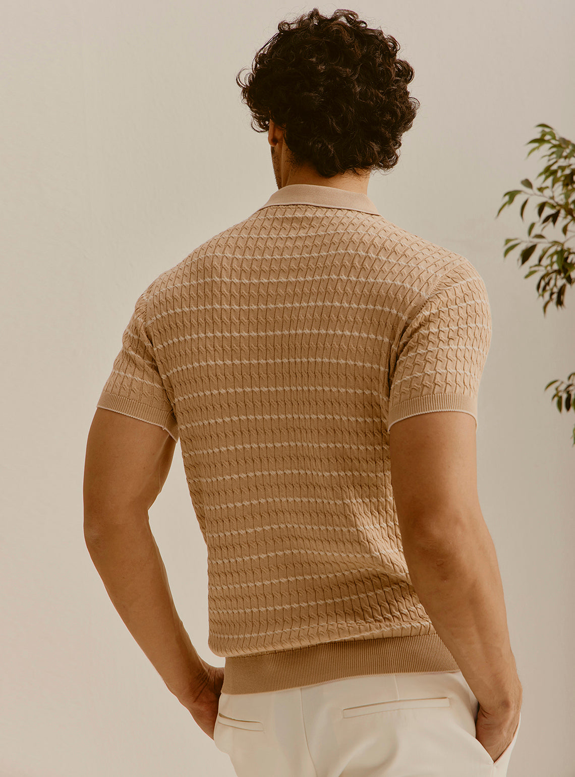 Monaco Off-White Cotton Knit Polo