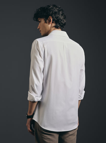 Absolute White Cotton Evening Shirt
